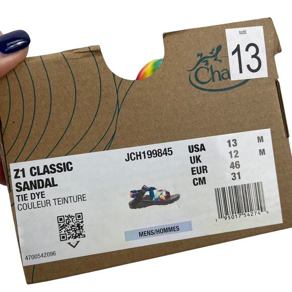 Chaco Z/1 Classic Tie Dye Sandals Adjustable Z Strap Men Size 13 - Picture 10 of 10